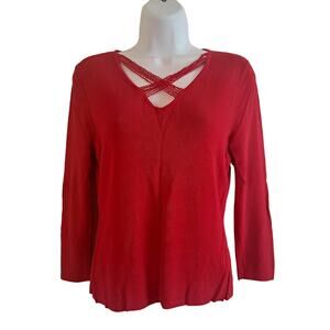 Versailles Beaded Criss Cross Sweater